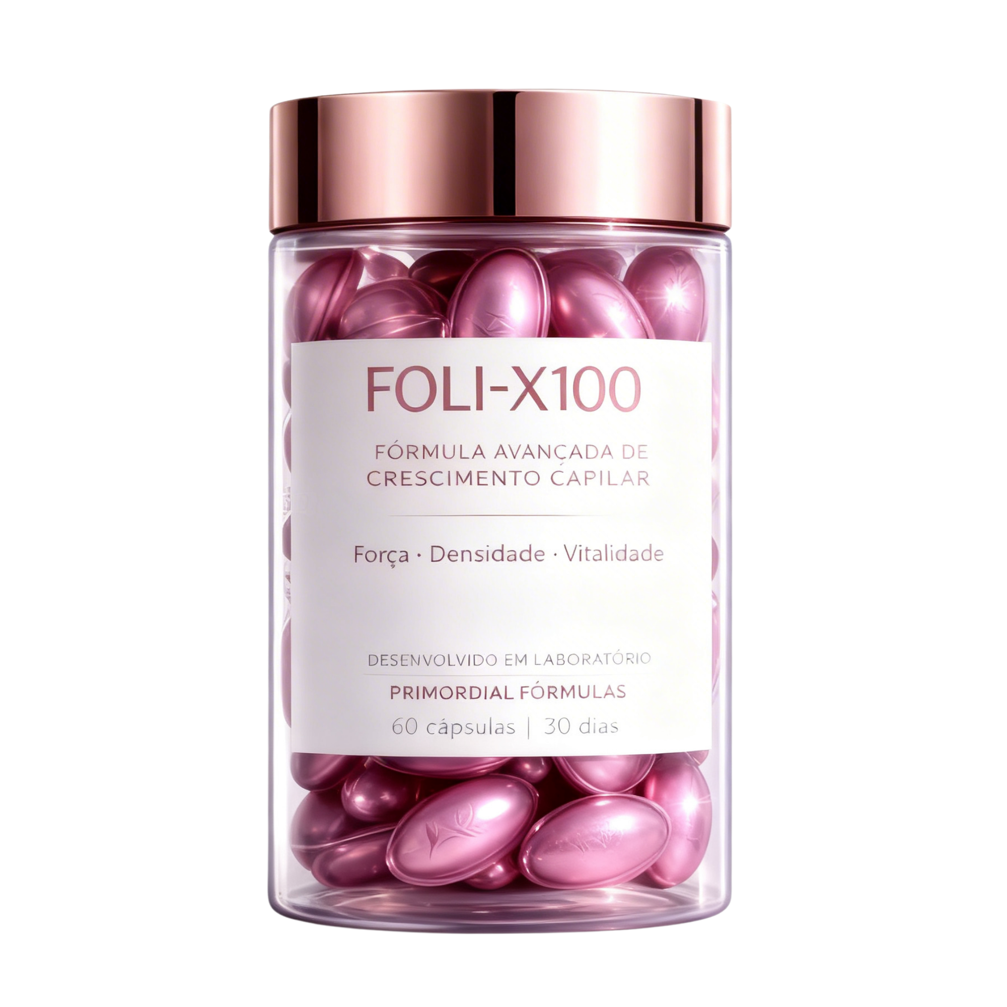 FOLI-X100 60 Cápsulas + Sérum Capilar Suplemento para Cabelo Uso Diário