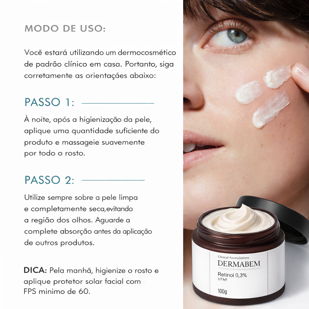 Retinol 0,3% Creme Facial Dermabem Clinical Formulations 100g