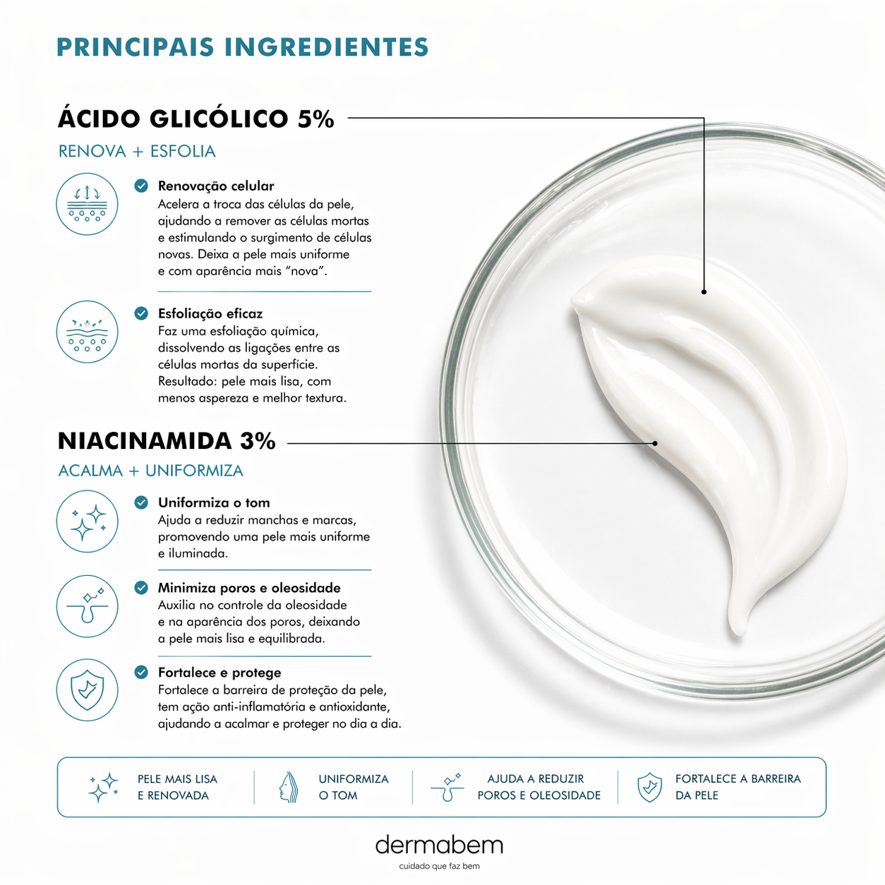 Ácido Glicólico Creme Facial Dermabem Clinical Formulations 100g