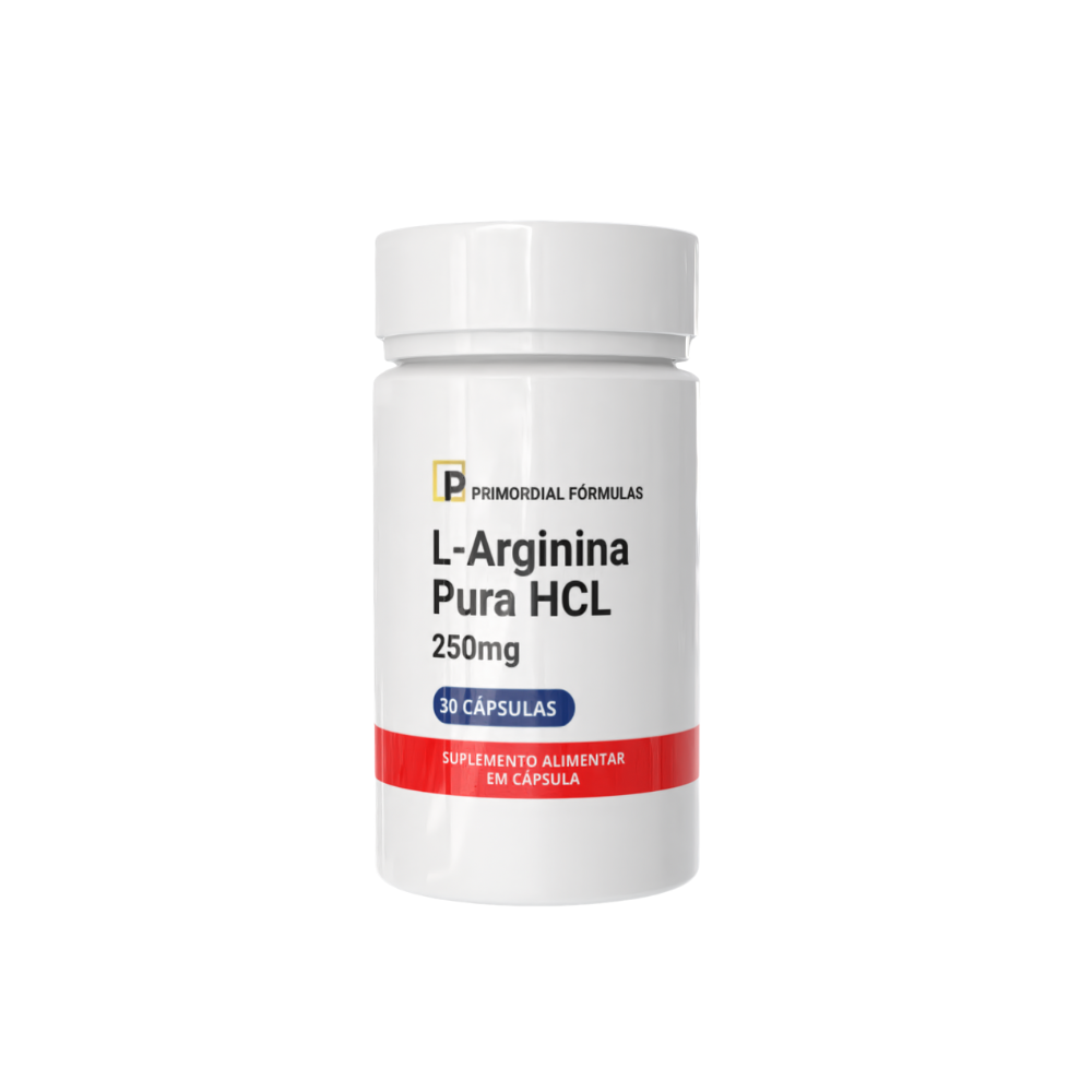 L-Arginina Pura HCL 250mg Com 30 Cápsulas