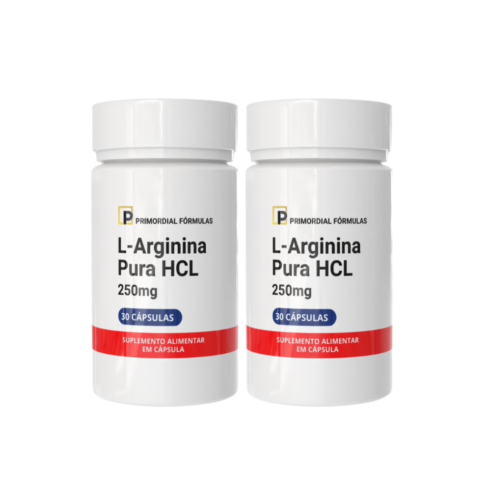Kit 2 L-Arginina Pura HCL 250mg Com 30 Cápsulas