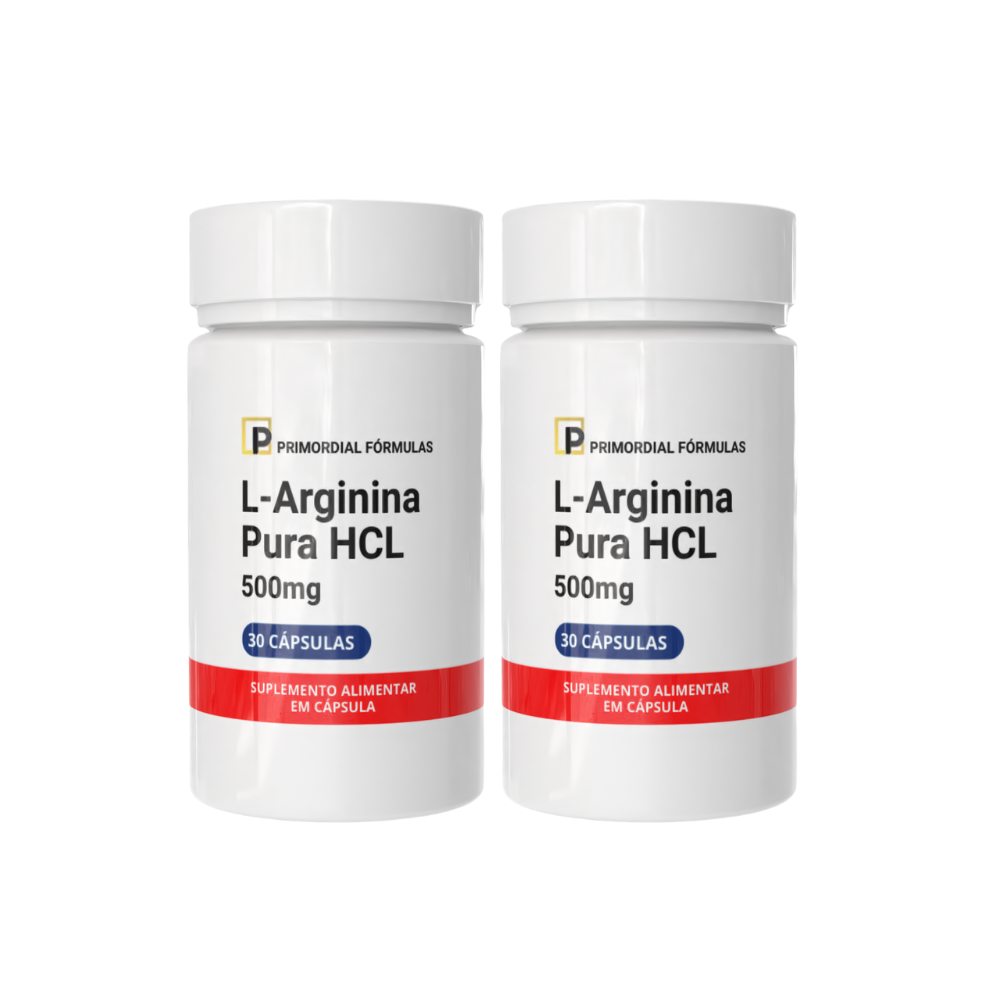 Kit 2 L-Arginina Pura HCL 500mg Com 30 Cápsulas