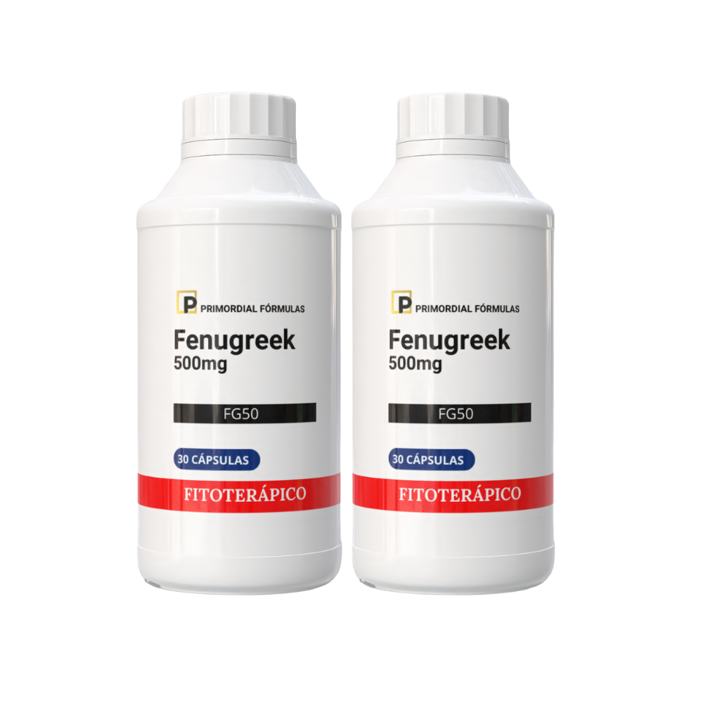 Kit 2 Fenugreek FG50 Concentrado 500mg Primordial Formulas Com 30 Cápsulas
