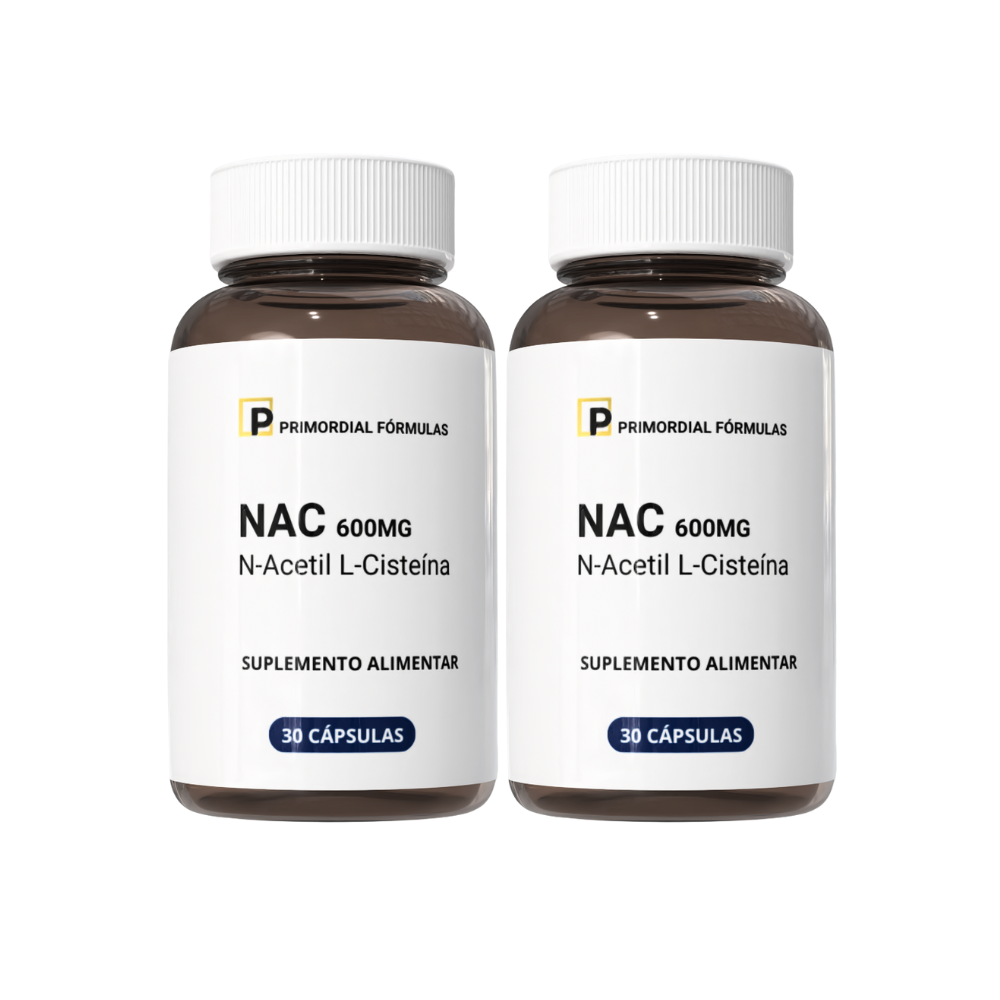 NAC N-Acetil L-Cisteína - 600mg - Precursor da Glutationa - 30 Cápsulas