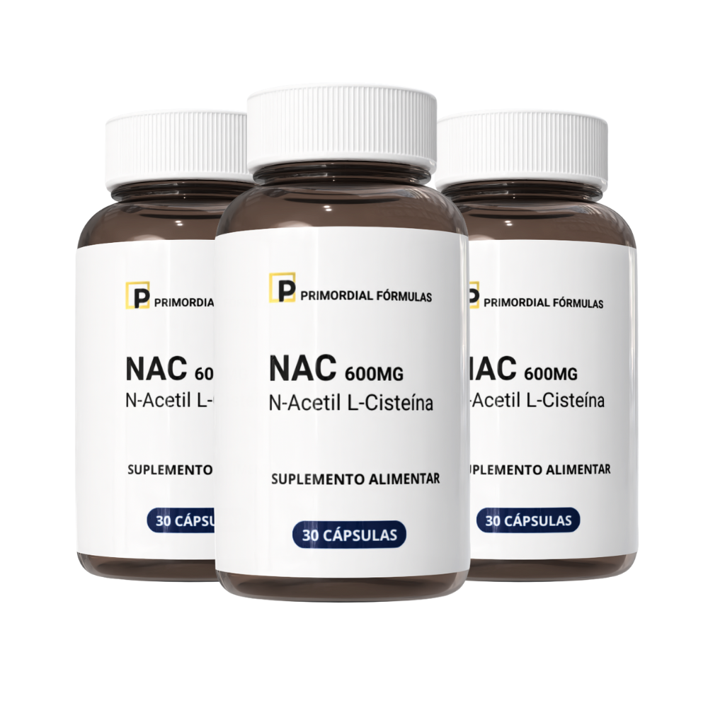 NAC N-Acetil L-Cisteína - 600mg - Precursor da Glutationa - 30 Cápsulas