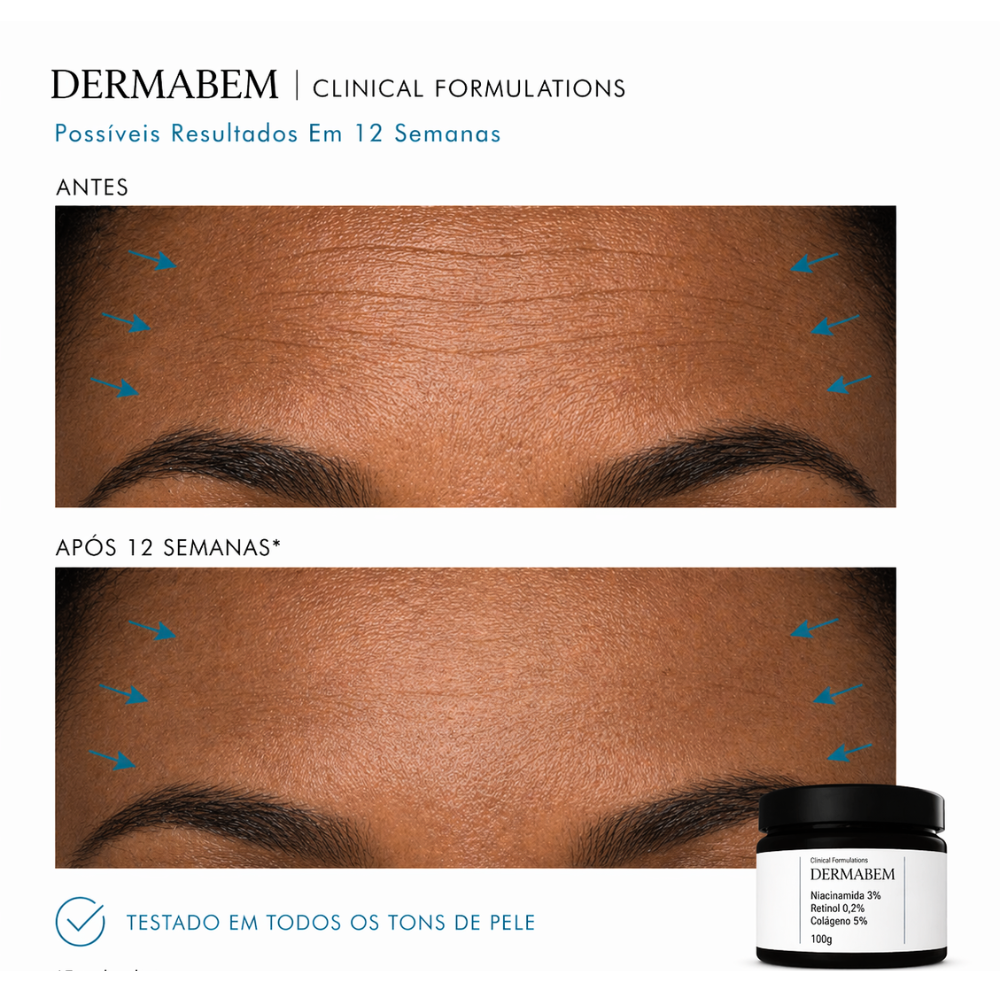 Retinol + Niacinamida + Colágeno Creme Facial Dermabem Clinical Formulations 100g