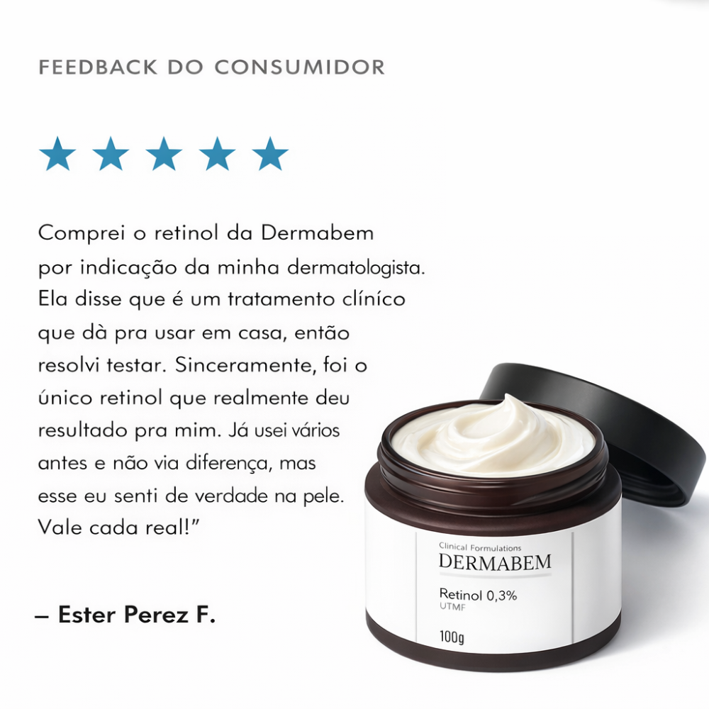 Retinol 0,3% Creme Facial Dermabem Clinical Formulations 100g