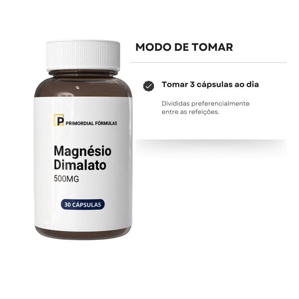 Magnésio Dimalato Puro 500mg Com 30 Cápsulas