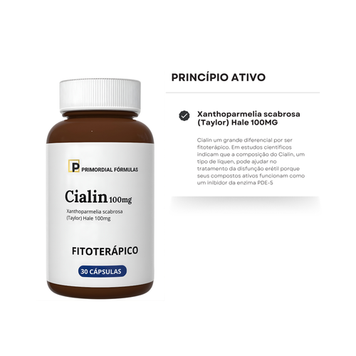Cialin 100mg Primordial Formulas Com 30 Cápsulas