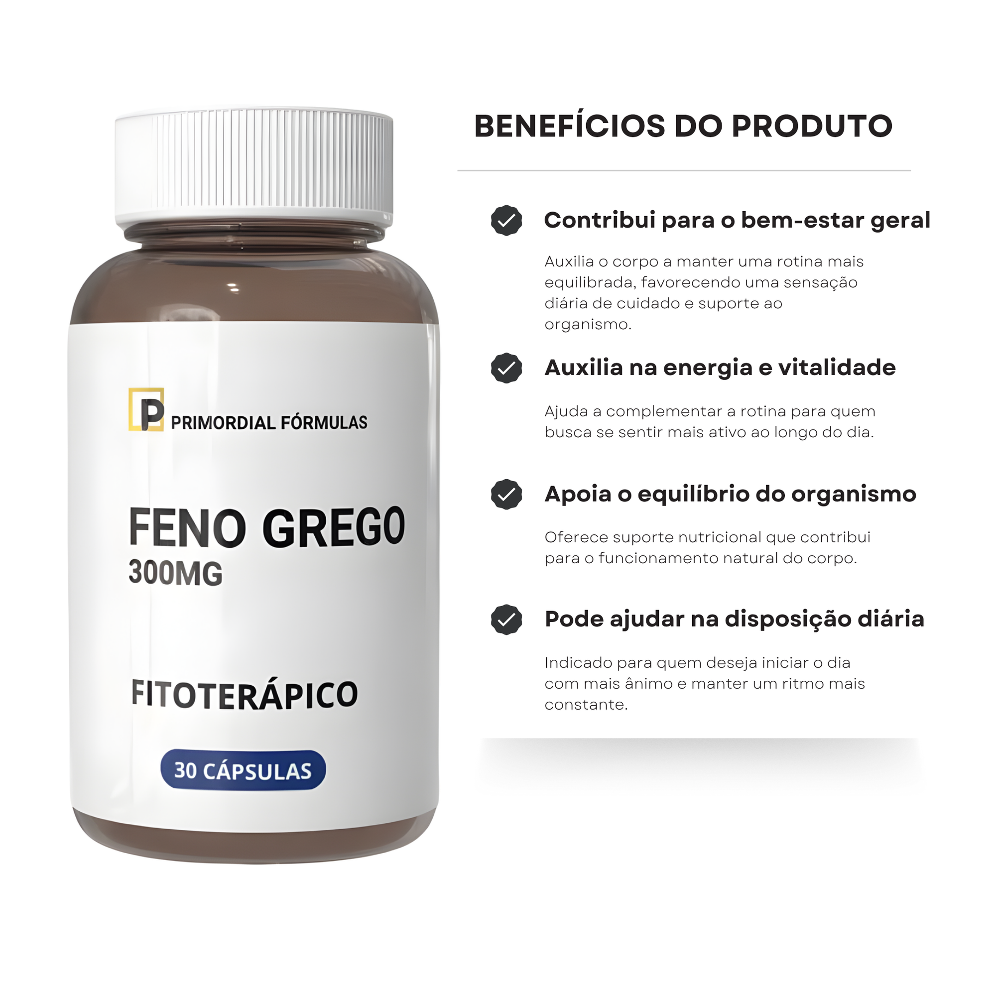 Feno Grego Concentrado 300mg Com 30 Cápsulas