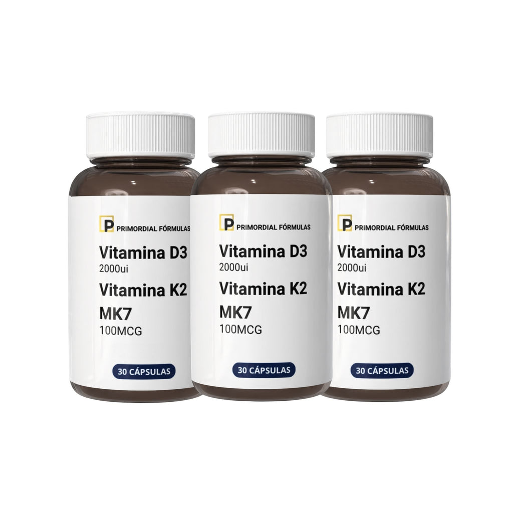Vitamina D3 2000ui com Vitamina K2 MK7 30 Cápsulas