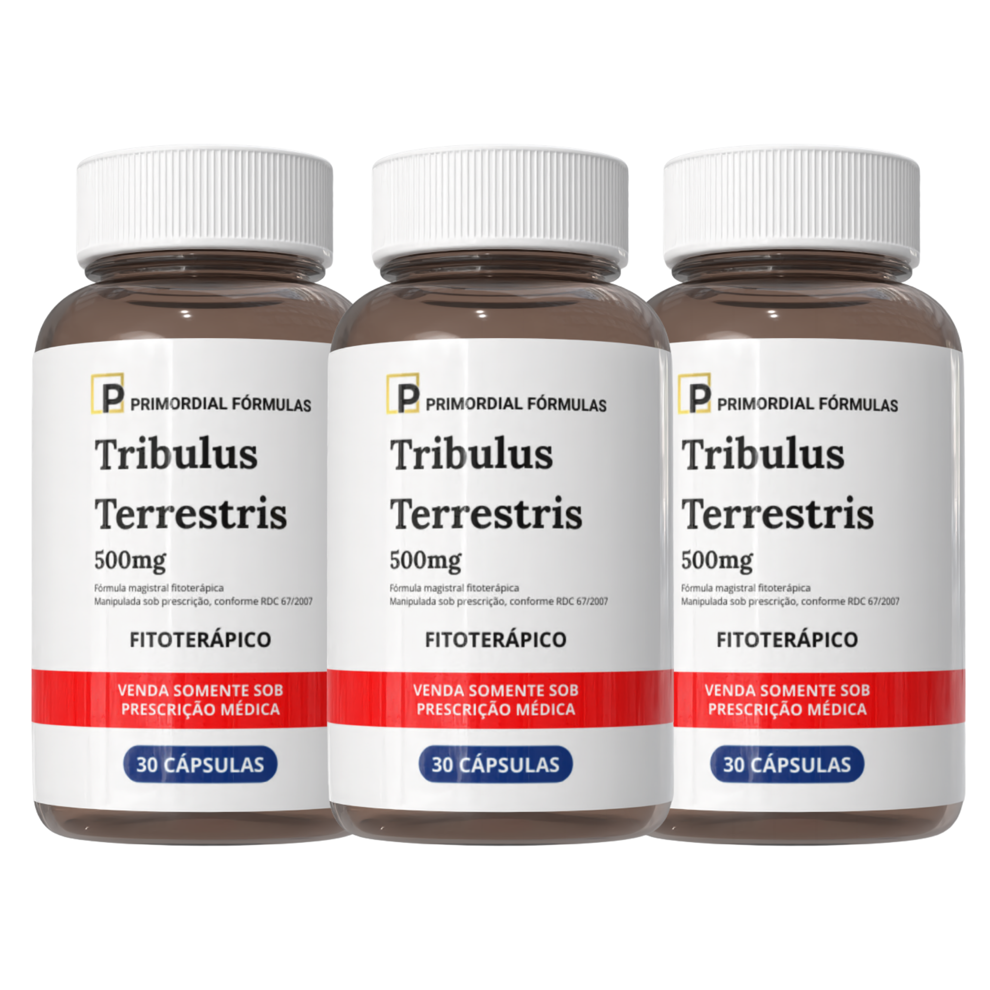 Tribulus Terrestris 500mg Primordial Fórmulas Com 30 Cápsulas