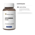 L-Arginina Pura 500mg Com 30 Cápsulas