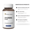 L-Arginina Pura 500mg Com 30 Cápsulas