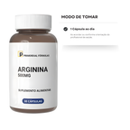 L-Arginina Pura 500mg Com 30 Cápsulas