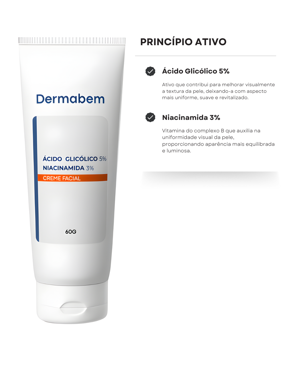 Dermabem Ácido Glicólico + Niacinamida Creme Facial 60g