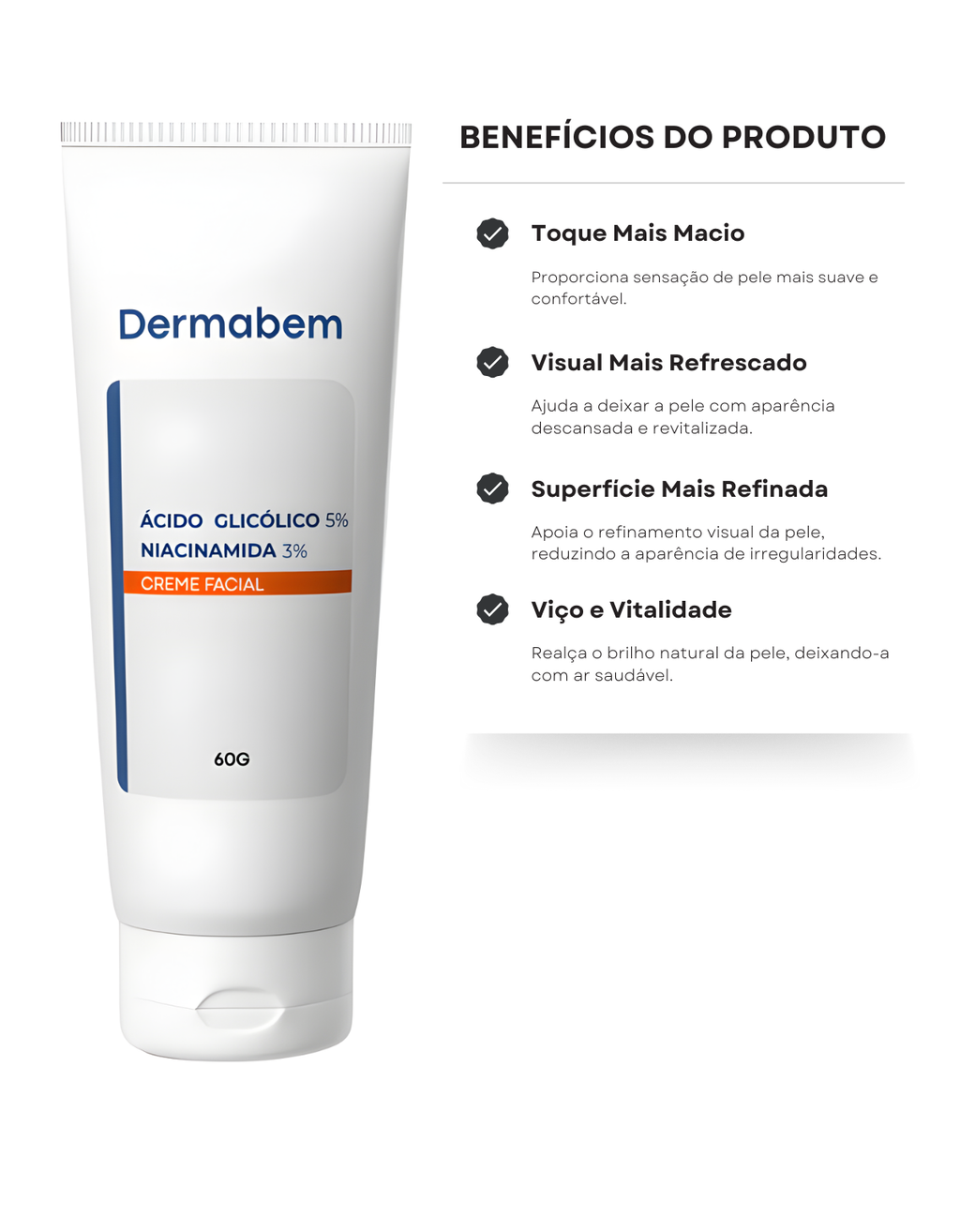 Dermabem Ácido Glicólico + Niacinamida Creme Facial 60g